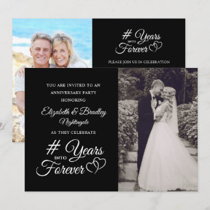 Elegant Jubileum Hart YEARS IN FOREVOR Foto Kaart