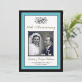 Elegant Jubileum Party Custom Invitation (aqua) Kaart (Staand voorkant)