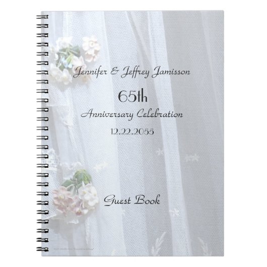 Elegant Jubileum Party Guest Book,  kant Notitieboek (Voorkant)
