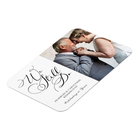 Elegant Jubileum Vow Renewal Fotouitnodiging Magneet (Linkerzijde)