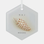 Elegant Junonia Beach Shell Glas Ornament (Voorkant)