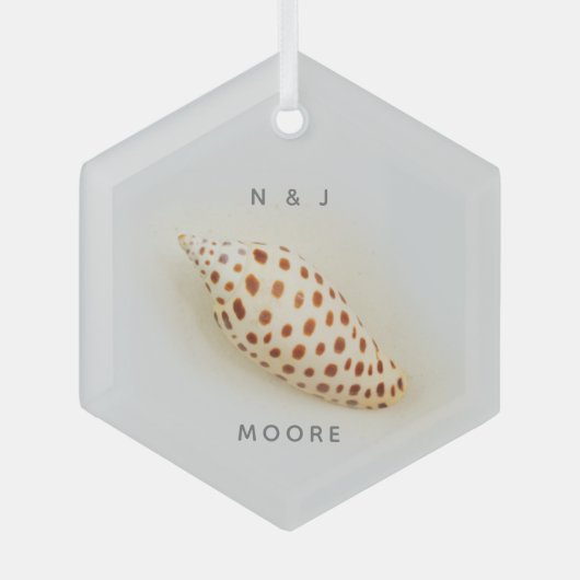 Elegant Junonia Beach Shell Glas Ornament (Voorkant)