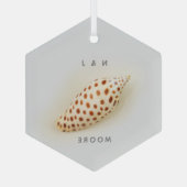 Elegant Junonia Beach Shell Glas Ornament (Achterkant)