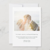 Elegant Just Married Elegant Script Photos Wedding Aankondiging (Achterkant)