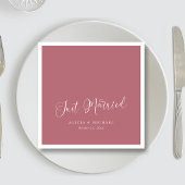 Elegant 'Just Married' Hart - Roos Gold Wedding Servet