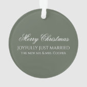 Elegant Just Married Newlywed Photo Christmas (dos)