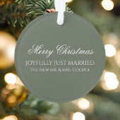 Elegant Just Married Newlywed Photo Christmas