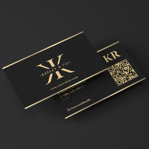 Elegant K Monogram Professioneel Esthetisch Zwart Visitekaartje