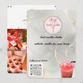 Elegant kaars Visitekaartje | Soul Candles Studio Menu (Voorkant / Achterkant)