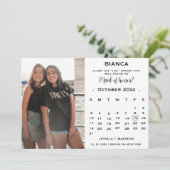 Elegant kalender bruidsmeisje van eer voorstel  kaart (Staand voorkant)