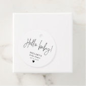 Elegant kalligrafie Baby shower Hallo baby Bedankjes Labels (In situ)
