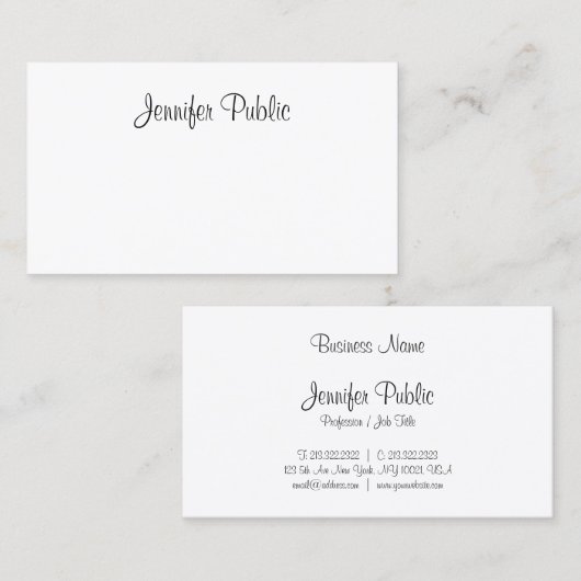 Elegant kalligrafie handgeschreven script moderne  visitekaartje (Voorkant / Achterkant)