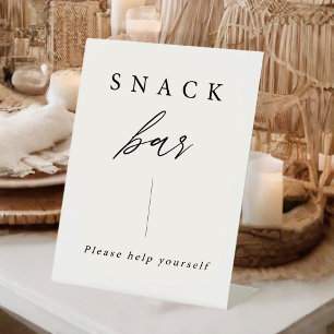 Elegant kalligrafie huwelijks snack bar bord reclamebord met voetstuk