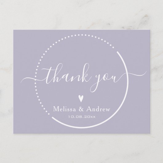 Elegant kalligrafie - Lavender Weddenschap Bedankt Briefkaart (Voorkant)