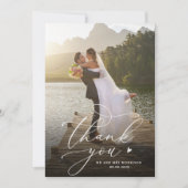 Elegant kalligrafie script aangepaste bruiloft bedankkaart (Voorkant)