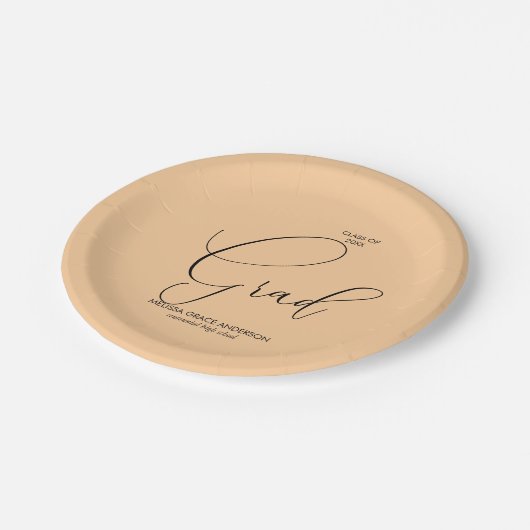 Elegant kalligrafie script Afstuderen Papieren Bordje (Gekanteld)