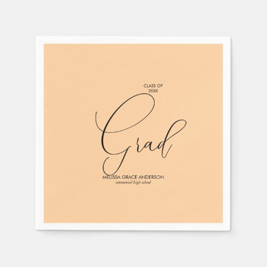 Elegant kalligrafie script Afstuderen Servet (Voorkant)