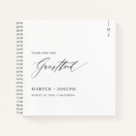 Elegant kalligrafie script bruiloft gastenboek notitieboek