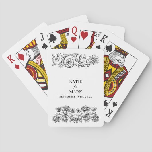 Elegant  kalligrafie script bruiloft gunst pokerkaarten (Achterkant)