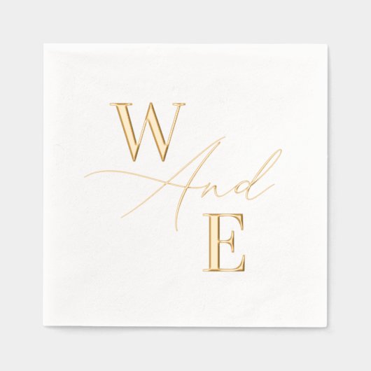 Elegant kalligrafie script bruiloft monogram folie servetten (Voorkant)