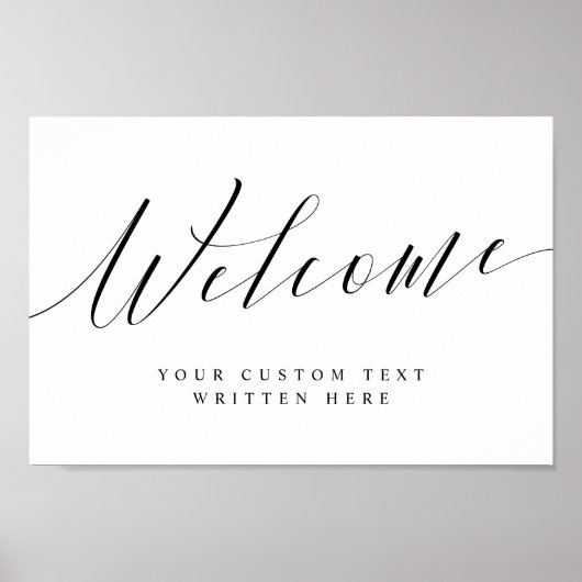 Elegant kalligrafie script evenement welkomstbord poster (Voorkant)