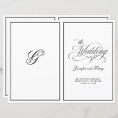 Elegant kalligrafie script gevouwen huwelijksprogr (Voorkant / Achterkant)