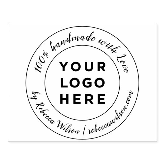 Elegant Kalligrafie Script Handgemaakt met liefde  Rubberstempel (Afrduk)