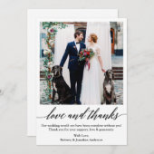 Elegant kalligrafie script liefde Bedankt bruiloft (Voorkant / Achterkant)