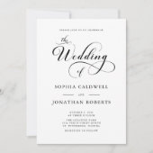 Elegant kalligrafie script QR code bruiloft Kaart (Voorkant)