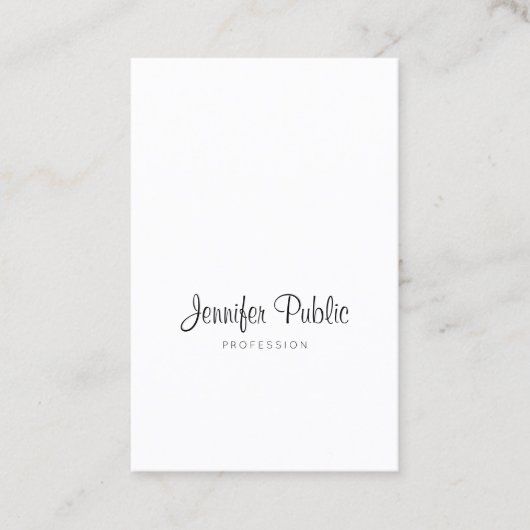 Elegant kalligrafie Script Trendy Slanke Plain Lux Visitekaartje (Voorkant)