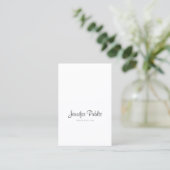 Elegant kalligrafie Script Trendy Slanke Plain Lux Visitekaartje (Staand voorkant)