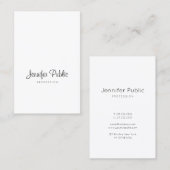 Elegant kalligrafie Script Trendy Slanke Plain Lux Visitekaartje (Voorkant / Achterkant)