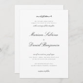 Elegant kalligrafie script wit islamitische bruilo kaart (Voorkant / Achterkant)