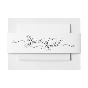 Elegant kalligrafiescript Je bent uitgenodigd Enve Uitnodigingen Wikkel