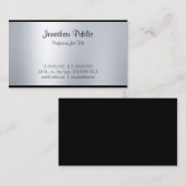 Elegant kalligrafiescript Silver Plain Moderne Bov Visitekaartje (Voorkant / Achterkant)