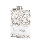 Elegant  Kant en Linnen Custom Heupfles (Links)