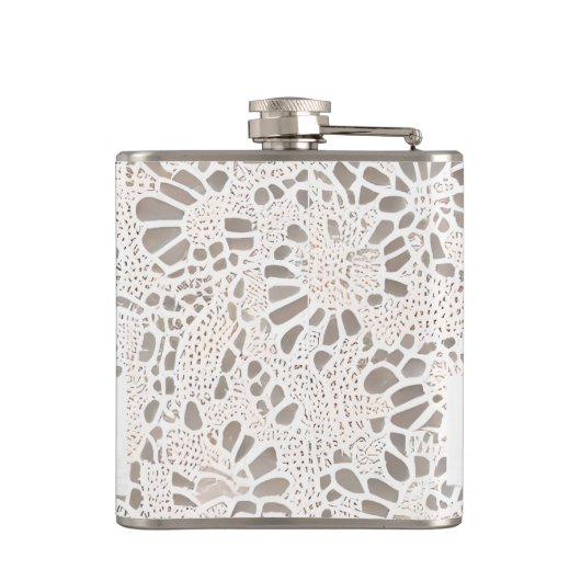 Elegant  Kant en Linnen Custom Heupfles (Achterkant)