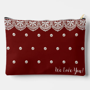 Elegant Kant en Parels Gepersonaliseerd Bericht Etui