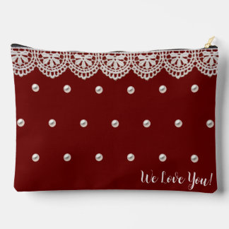 Elegant Kant en Parels Gepersonaliseerd Bericht Etui