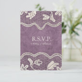 Elegant kant op Violet Background RSVP (Staand voorkant)