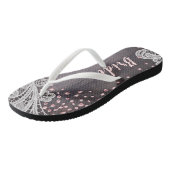 Elegant Kant rustiek hout blush glitter bruid Teenslippers (Schuin)