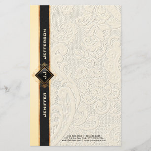 Elegant kant textuur Stationery Letterhead