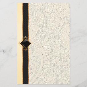 Elegant kant textuur Stationery Letterhead