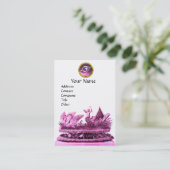 ELEGANT KARAKTER VAN ZWANEN MET KOPEN EN PASTRY VISITEKAARTJE (Staand voorkant)