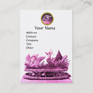 ELEGANT KARAKTER VAN ZWANEN MET KOPEN EN PASTRY VISITEKAARTJE