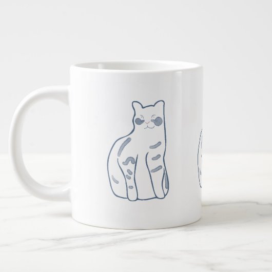 Elegant kat ontwerp extra grote beker (Links)