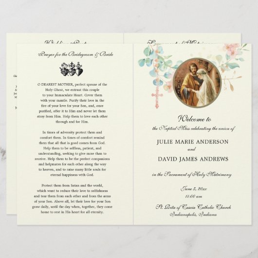 Elegant-katholiek Eucalyptus Massaweduwschap Progr (Voorkant / Achterkant)