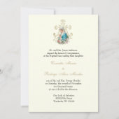 Elegant Katholiek Gezegend Maria Bloemen Bruiloft Kaart (Voorkant)