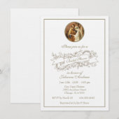 Elegant Katholiek Goud Eenvoudig Klassiek  Kaart (Voorkant / Achterkant)