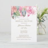 Elegant katholiek Vrijgezellenfeest Floral Uitnodi Kaart (Staand voorkant)